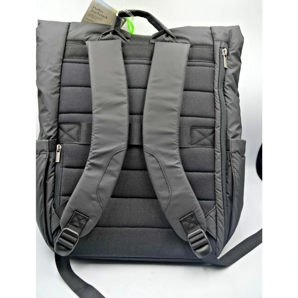 One Story Black Puffer Backpack Bundle -Tan Embark Lunchbox and 25+ School Items